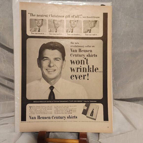Van Heusen Century Shirts - Ronald Reagan Advertisement - 1953 - Picture 1 of 5